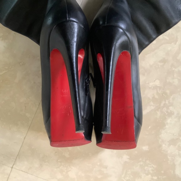 Christian Louboutin Black leather knee high  Bianca Botta 140 Boot size 39.5 IT - Picture 9 of 14